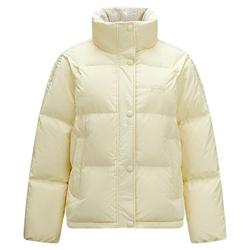 森马学院风肌理拼接条纹羽绒服女