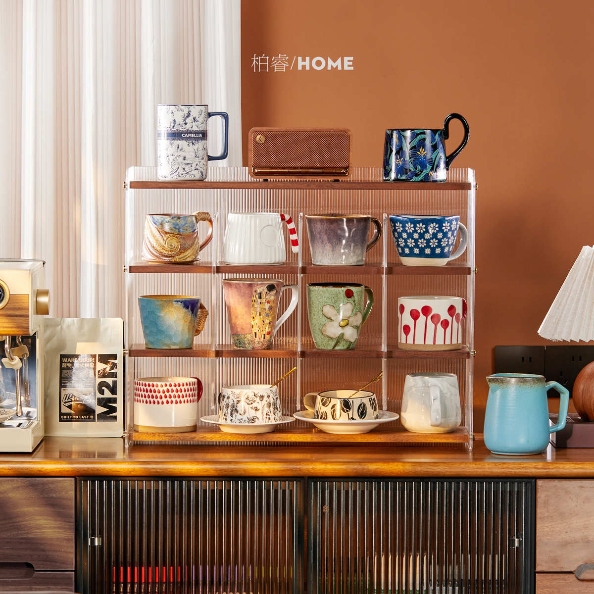 实木杯架杯子收纳置物架桌面茶杯具咖啡杯马克杯水杯餐边柜展示架