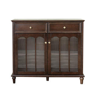 2024新款靠墙美式纯实木餐边柜轻奢高级感法式酒柜客厅中古咖啡角