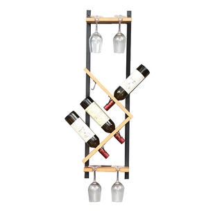 实木红酒架壁挂置物架墙上装饰创意餐厅展示架葡萄酒柜酒杯架倒挂