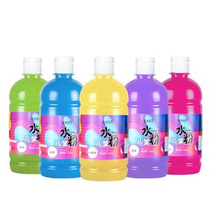 蒙特利莎手指画可水洗儿童水粉颜料安全无毒幼儿园按压式500ml大瓶绘画套装24色大容量宝宝手指印泥画脸颜料