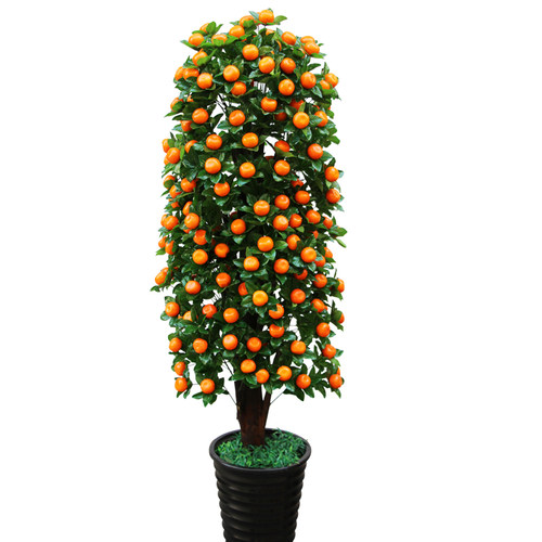 假树金桔果树花艺植物盆景大型客厅装饰花仿真绿植假花盆栽发财果