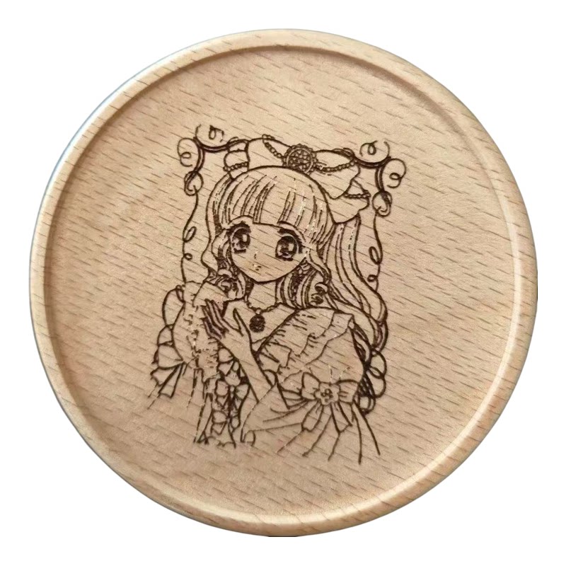 实木杯垫DIY刻字咖啡茶道隔热垫