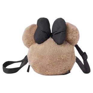 可爱mini米妮蝴蝶结儿童包 2026新品生日礼物 毛绒暖手单肩斜挎包