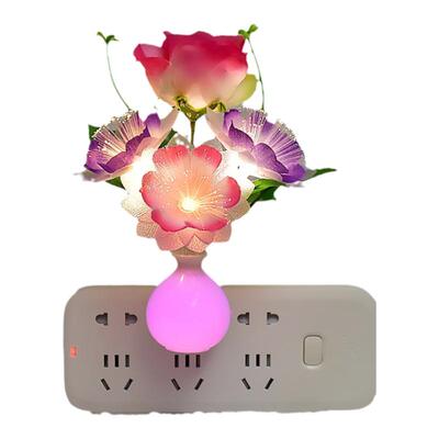 led光控自动感应护眼七彩小夜灯插电座式节能卧室婴儿喂奶睡眠觉