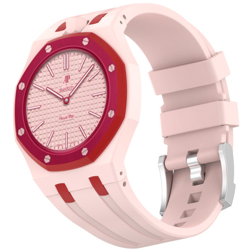 适用Swatch爱彼（AP）联名怀表一体式硅胶表带12点钟方向替换腕带
