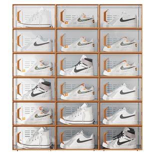 鞋盒透明收纳盒折叠鞋柜球鞋装鞋子鞋盒子鞋架加厚网红鞋收纳神器