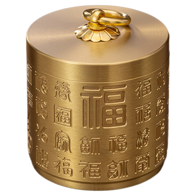 黄铜烟灰缸带盖防飞灰烟味纯铜上档次车载车用办公室家用精致摆件