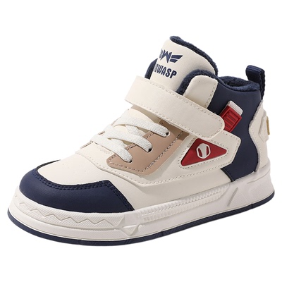 大黄蜂男童二棉鞋2025新款秋冬款冬季大棉鞋子加绒高帮儿童运动鞋