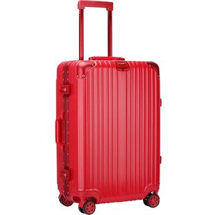翻译官红色铝框拉杆箱20寸结婚箱蜜月旅行箱新娘陪嫁婚箱婚礼24寸