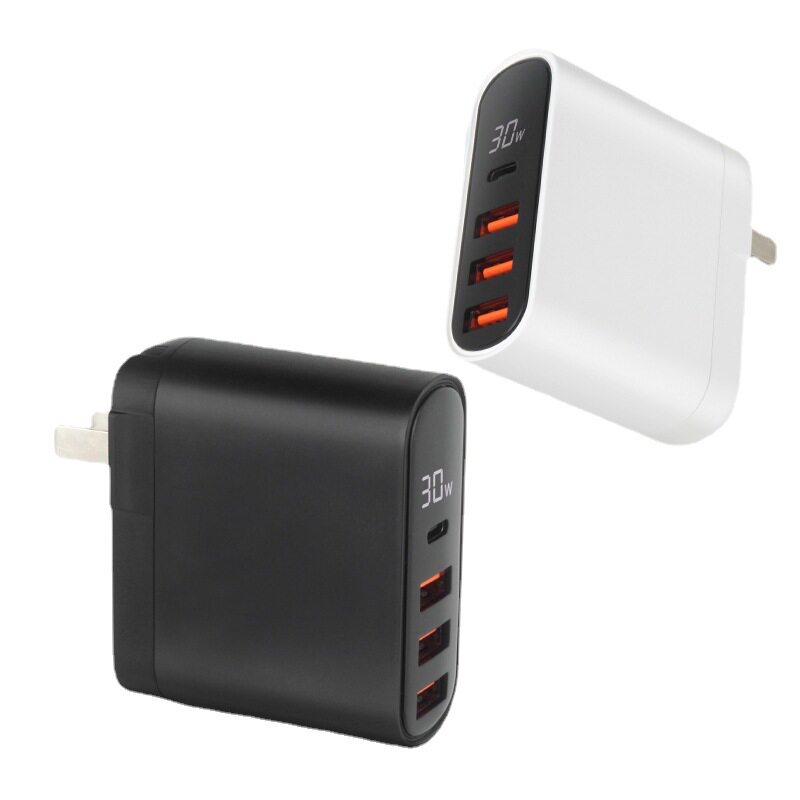 适用苹果华为安卓多口快充头30w