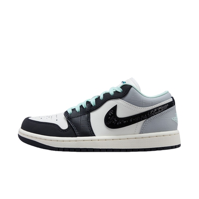 Jordan耐克女鞋黑白灰绿AJ1经典低帮板鞋运动鞋篮球鞋 IX5001-101