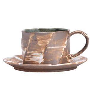 JOJO'S L.PD.East.咖啡杯手工粗陶创意下午茶杯碟陶瓷手捏丨东篱