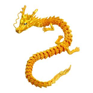 家居创意中国龙形摆件汽车饰品金色玩具儿童青龙送礼摆放材质桌面