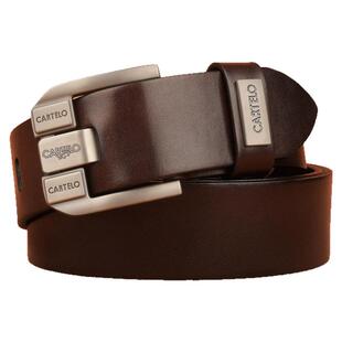 卡帝乐鳄鱼正品头高档牛皮皮带男士真皮层针扣中青年休闲裤带腰带