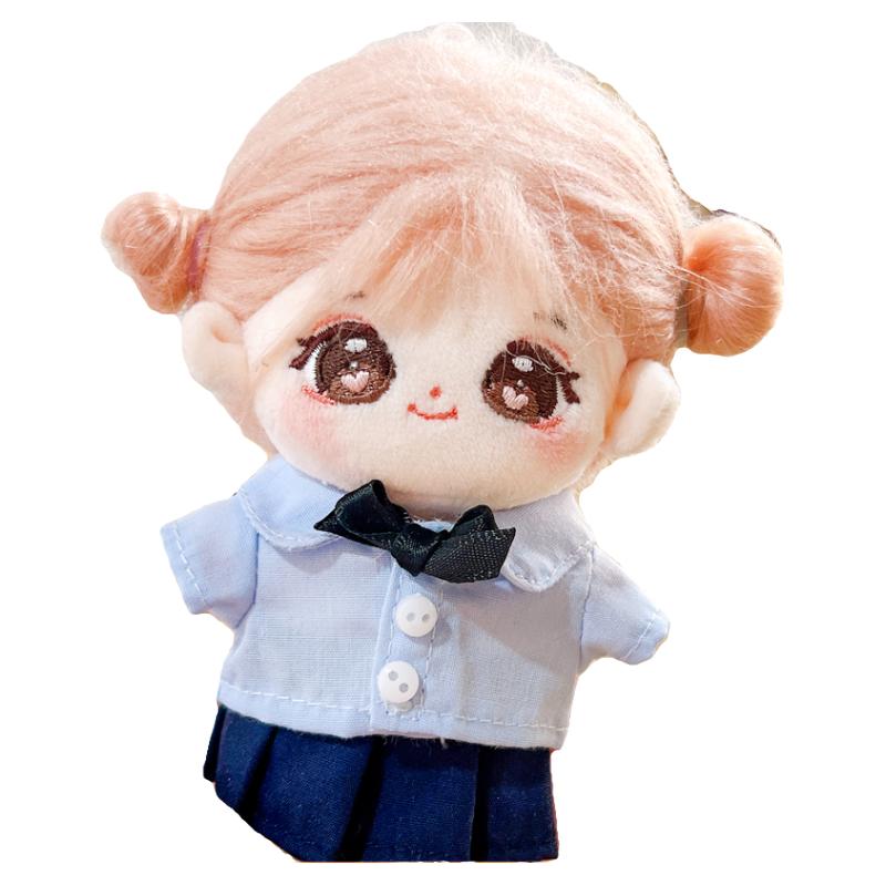 现货棉花娃娃10cm校服制服裙校园风夏季衬衫套装玩偶公仔换装可穿