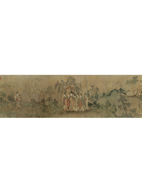 十大传世名画洛神赋图中式古画门窗背景墙贴画餐厅酒店画替换画芯