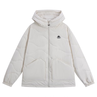 Kappa卡帕背靠背棉服男女2026新款冬季情侣加厚保暖连帽外套棉衣