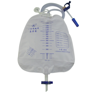 1500ml神灵防逆流尿袋江苏康诺一次性腹腔引流袋螺口螺尔宝塔接头