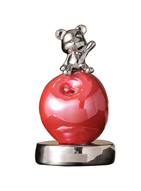 创意苹果熊摆件现代简约