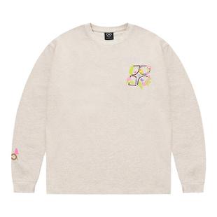 BIPOLAR美式刺绣花朵长袖卫衣圆领复古休闲时尚高级宽松趣味上衣