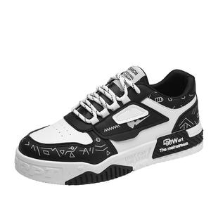 男鞋2026年新款春季青少年黑白厚底冬季韩版潮流休闲百搭增高板鞋