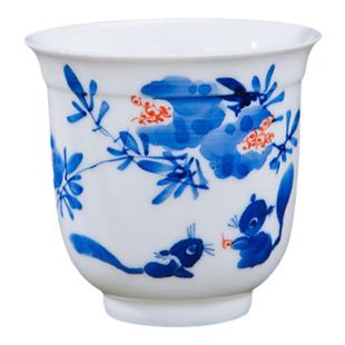 景德镇茶杯 手工陶瓷功夫茶品茗杯茶具茶杯子 手绘主人杯单杯大号