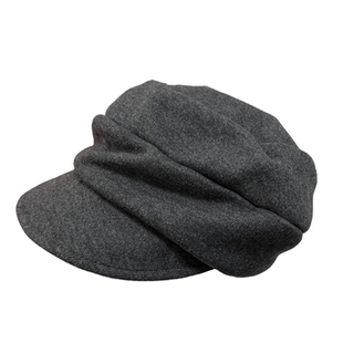 出口日本~羊毛蚕丝混纺慵懒山本风平顶褶皱马术帽女冬季时髦帽子