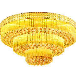 黄色水晶吸顶灯安装 灯具安装服务同城 匠多多师傅上门装水晶灯