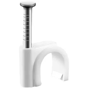 圆形电线固定线卡子网线 钢钉线卡墙钉 线管塑料卡钉理线器100粒