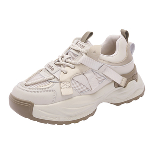 小个子内增高女鞋2024新款34码休闲鞋女厚底小码老爹鞋313233秋冬