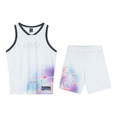 361小猪佩奇联名运动套装男2025夏季新款篮球套装宽松舒适运动服