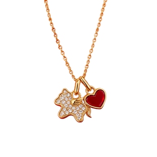 AJIDOU阿吉豆项链女本命年生肖马锁骨链轻奢配饰品新年爱心毛衣链