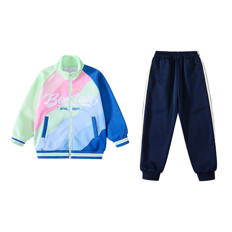 2025新款小学生校服套装夏季毕业演出服学院风粉彩色幼儿园服班服