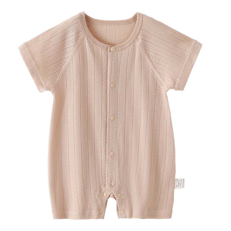 婴儿衣服连体衣夏季莫代尔A类男女宝宝空调服短袖短裤家居睡衣