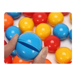 抽奖彩色开盖可循环开口抽摸奖抽签4厘米连体式婚礼年会幸运摸奖球摇奖球店庆活动道具空心扭蛋兵兵专用圆球