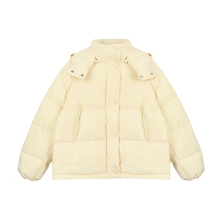 90白鸭绒奶黄色短款羽绒服女2025秋冬季新款小个子短款连帽外套潮