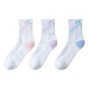 川崎羽毛球女袜毛巾袜跑步羽毛球网球运动中袜花颜高颜值舒适