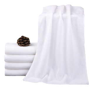100条酒店宾馆洗浴一次性白毛巾旅店吸水白色浴巾方巾白事用品