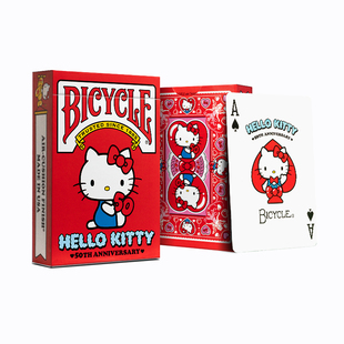 Bicycle三丽鸥联名正品扑克牌酷乐米单车纸牌HelloKitty猫50周年