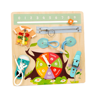 宝宝生活技能忙碌板儿童木质早教益智玩具学习解扣子拉拉链系鞋带