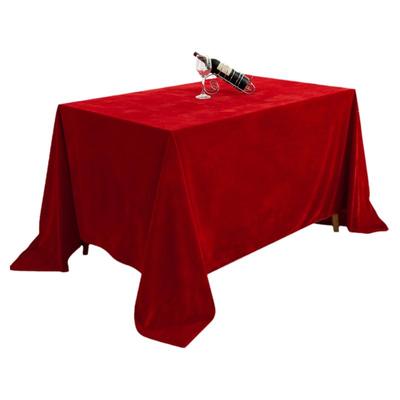 金丝绒会议桌布红色绒布结婚活动