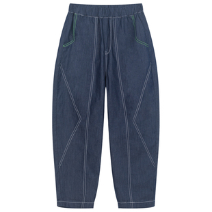 长裤漫画家潮童装山峰撞线活性牛仔防蚊男童女童薄款防晒夏季裤子