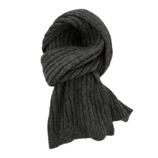 韩系氛围感加厚针织围巾女秋冬季加厚百搭毛线围脖保暖防寒纯色潮