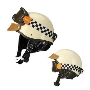 德国qudas奇达士复古机车头盔男女电动摩托车半盔日式四季3C认证