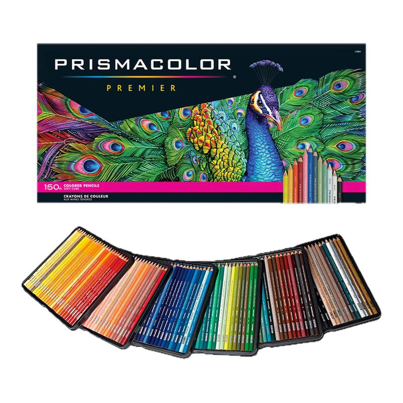 美国三福prismacolor霹雳马官方旗舰店油性彩色铅笔美术生学生专用绘画水溶可擦铅画笔套装初学者美国培斯玛