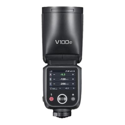 神牛V100机顶闪光灯100w外拍热靴灯适用索尼佳能富士人像婚纱摄影高速同步TTL外置相机闪光灯触摸屏官方正品