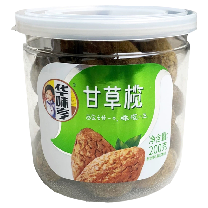 甘草橄榄200g罐装潮汕特产橄榄休闲零食果脯盐津甜橄榄华味亨干果