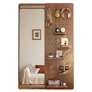 洞洞板穿衣镜隐藏式推拉全身镜子家用可关闭壁挂墙门口玄关试衣镜