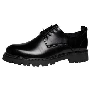春秋青年皮鞋男真皮韩版商务正装内增高男款休闲系带英伦柔软透气